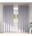 vidaXL Curtains with Curtains 2 pcs Metal grey Polyester