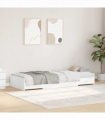 Storage Bed Frame with Headboard White 100 x 200 cm Engineered wood