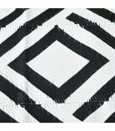 Outsunny Reversible Waterproof Outdoor Rug with Carry Bag, 182 x 274 cm, Black