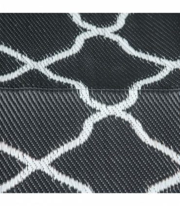 Outsunny Reversible Waterproof Outdoor Rug with Carry Bag, 182 x 274 cm, Black