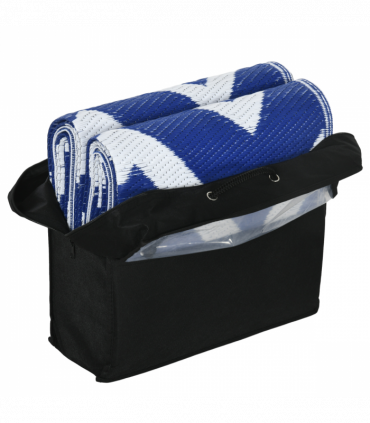 Outsunny Reversible Waterproof Outdoor Rug with Carry Bag, 182 x 274cm, Blue