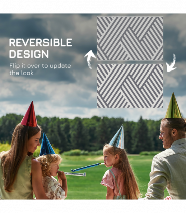 Outsunny Reversible Waterproof Outdoor Rug with Carry Bag, 182 x 274cm, Grey