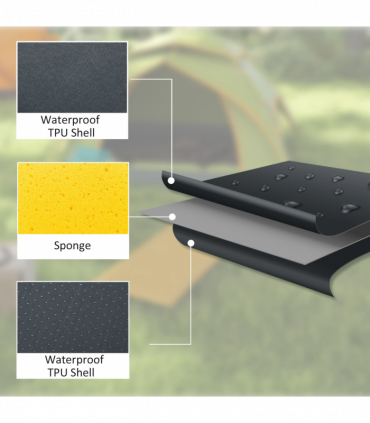 Outsunny Self-Inflating Single Sleeping Pad Air Bed with Carry Bag, Grey