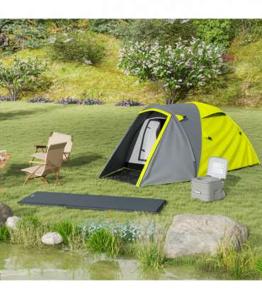 Outsunny Self-Inflating Single Sleeping Pad Air Bed with Carry Bag, Grey