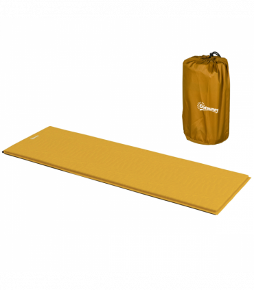 Outsunny Self-Inflating Single Sleeping Pad Air Bed with Carry Bag, Khaki