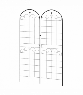 Outsunny Set of 2 Metal Trellis for Climbing Plants, Floral Design