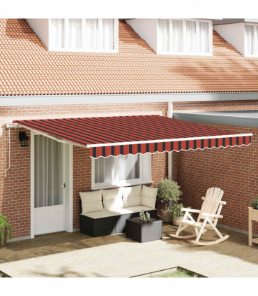 Retractable Awning Retractable Orange and Brown 400 x 300 cm Fabric