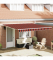 Retractable Awning Retractable Orange and Brown 400 x 300 cm Fabric