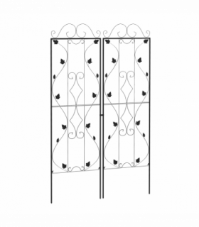 Outsunny Set of 2 Metal Trellis for Climbing Plants, Leaf Design