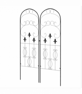 Outsunny Set of 2 Metal Trellis for Climbing Plants, Scrolls Design