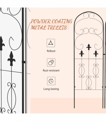 Outsunny Set of 2 Metal Trellis for Climbing Plants, Scrolls Design