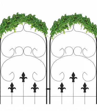 Outsunny Set of 2 Metal Trellis for Climbing Plants, Scrolls Design
