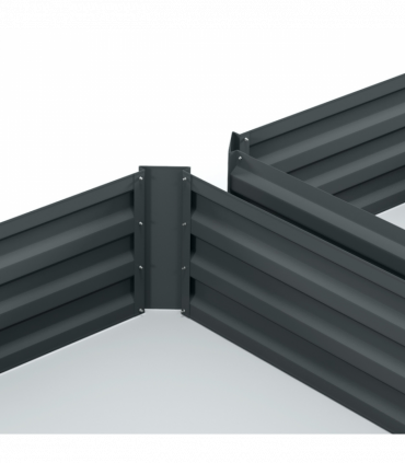 Outsunny Set of 2 Raised Garden Bed Galvanised Planter Box Easy Setup Dark Grey