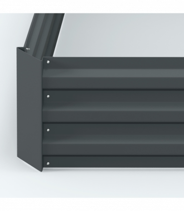 Outsunny Set of 2 Raised Garden Bed Galvanised Planter Box Easy Setup Dark Grey