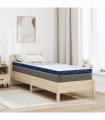 vidaXL Mattress Pads White and Blue 70 x 200 cm