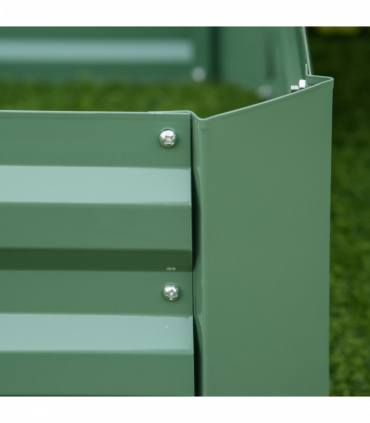 Outsunny Set of 2 Raised Garden Bed Galvanised Planter Box Easy Setup Green