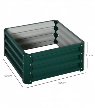 Outsunny Set of 2 Raised Garden Bed Galvanised Planter Box Easy Setup Green