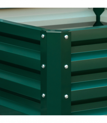 Outsunny Set of 2 Raised Garden Bed Galvanised Planter Box Easy Setup Green