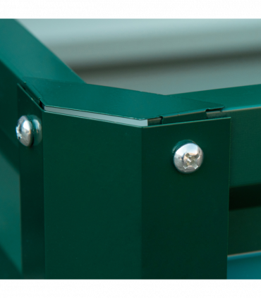 Outsunny Set of 2 Raised Garden Bed Galvanised Planter Box Easy Setup Green