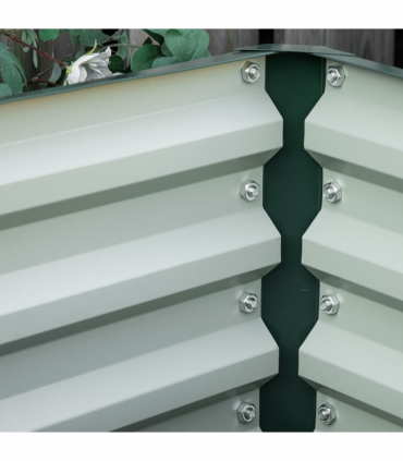 Outsunny Set of 2 Raised Garden Bed Galvanised Planter Box Easy Setup Green