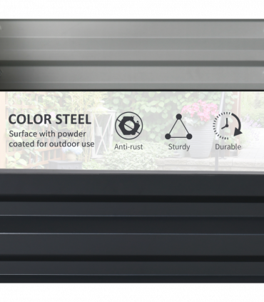 Outsunny Set of 2 Raised Garden Bed Galvanised Planter Box Easy Setup Grey