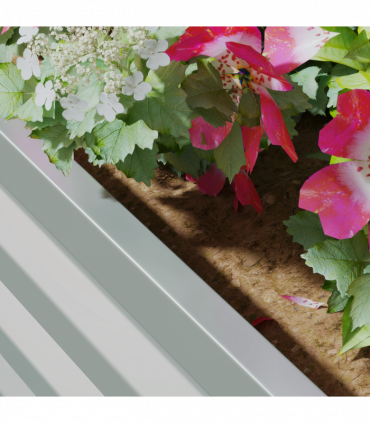 Outsunny Set of 2 Raised Garden Bed Galvanised Planter Box, Light Grey