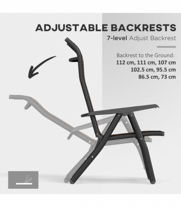 Outsunny Set of 4 Outdoor Rattan Folding Chair w/ Adjustable Backrest Brown