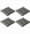 Outsunny Set of 4 Outdoor Seat Cushion with Ties, for Garden Furniture, Grey