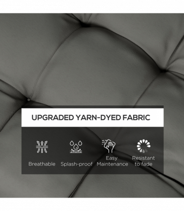 Outsunny Set of 4 Outdoor Seat Cushion with Ties, for Garden Furniture, Grey