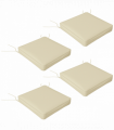 Outsunny Set of 4 Outdoor Seat Cushion with Ties, for Patio Furniture, Beige