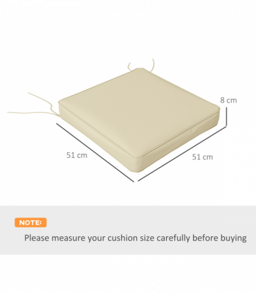Outsunny Set of 4 Outdoor Seat Cushion with Ties, for Patio Furniture, Beige