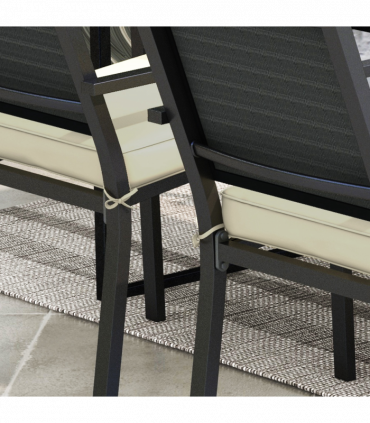 Outsunny Set of 4 Outdoor Seat Cushion with Ties, for Patio Furniture, Beige