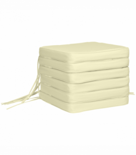 Outsunny Set of 6 Chair Cushion Seat Pads Dining Chair w/ Straps Indoor Outdoor