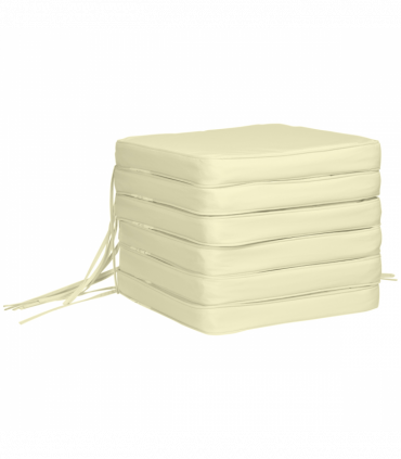 Outsunny Set of 6 Chair Cushion Seat Pads Dining Chair w/ Straps Indoor Outdoor