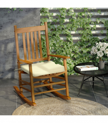 Outsunny Set of 6 Chair Cushion Seat Pads Dining Chair w/ Straps Indoor Outdoor