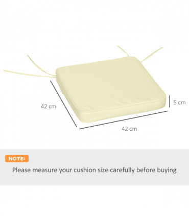 Outsunny Set of 6 Chair Cushion Seat Pads Dining Chair w/ Straps Indoor Outdoor