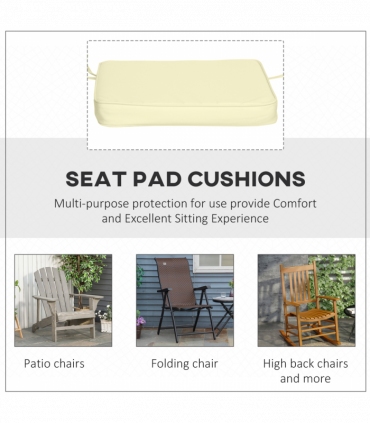 Outsunny Set of 6 Chair Cushion Seat Pads Dining Chair w/ Straps Indoor Outdoor