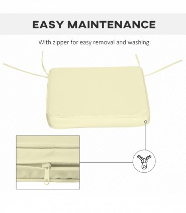 Outsunny Set of 6 Chair Cushion Seat Pads Dining Chair w/ Straps Indoor Outdoor