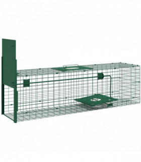 Outsunny Single Door Humane Rat Trap for Small Animals, Dark Green