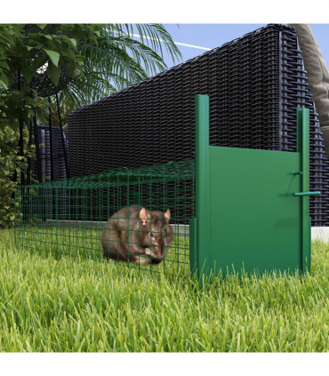 Outsunny Single Door Humane Rat Trap for Small Animals, Dark Green