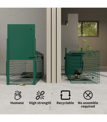 Outsunny Single Door Humane Rat Trap for Small Animals, Dark Green