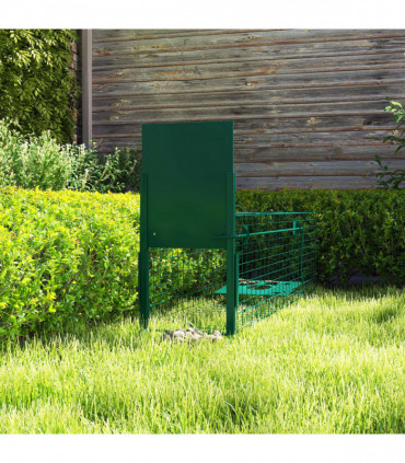 Outsunny Single Door Humane Rat Trap for Small Animals, Dark Green