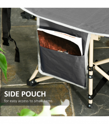 Outsunny Single Portable Outdoor Military Sleeping Bed Camping Cot Grey