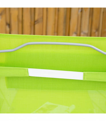 Outsunny Sling Patio Reclining Chaise Lounge Garden Furniture Folding, Green