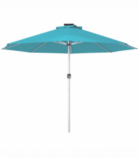 Outsunny Solar Patio Garden Parasol with Lights for Outdoor, Blue
