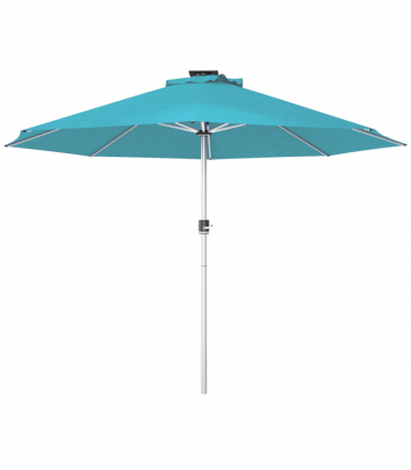 Outsunny Solar Patio Garden Parasol with Lights for Outdoor, Blue