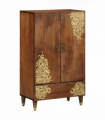 vidaXL Highboard with Shelf Brown 60 x 33.5 x 100 cm Solid Mango wood