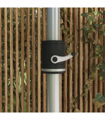 Outsunny Solar Patio Garden Parasol with Lights for Outdoor, Khaki