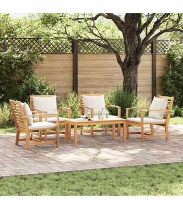 Garden Sofa Set 5 pcs Natural Solid teak wood