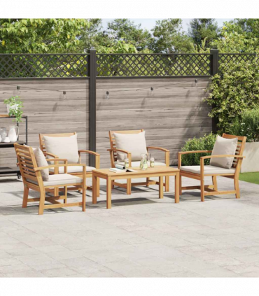 Garden Sofa Set 5 pcs Natural Solid teak wood